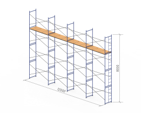 Аренда комплекта рамных строительных лесов 8х12х1х1
