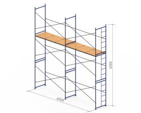 Аренда комплекта рамных строительных лесов 6х6х1х1