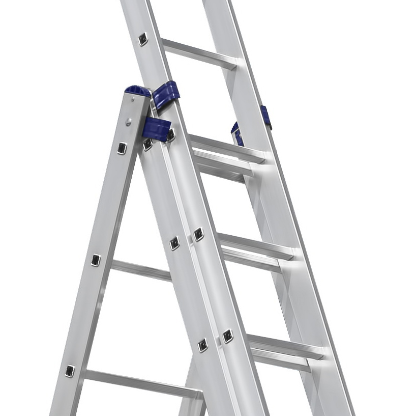 Дополнительное изображение Лестница Алюмет (Alumet) алюминиевая трехсекционная стандарт (12 ступеней)