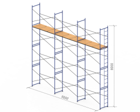 Аренда комплекта рамных строительных лесов 8х9х1х1