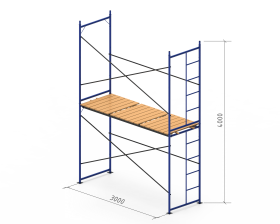 Аренда комплекта рамных строительных лесов 4х3х1х1