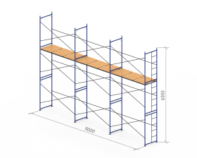 Аренда комплекта рамных строительных лесов 6х9х1х1