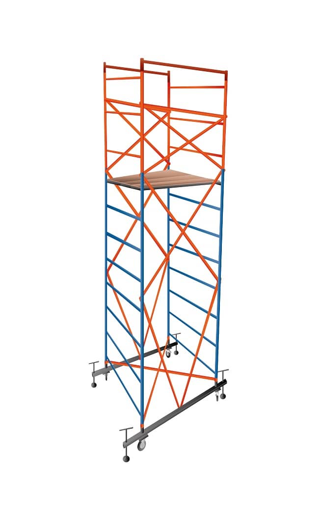 Дополнительное изображение Вышка тура ДИРС-5 рабочая высота 5,1 м, базовый блок + 1 секция промежуточная