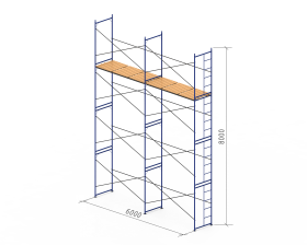 Аренда комплекта рамных строительных лесов 8х6х1х1