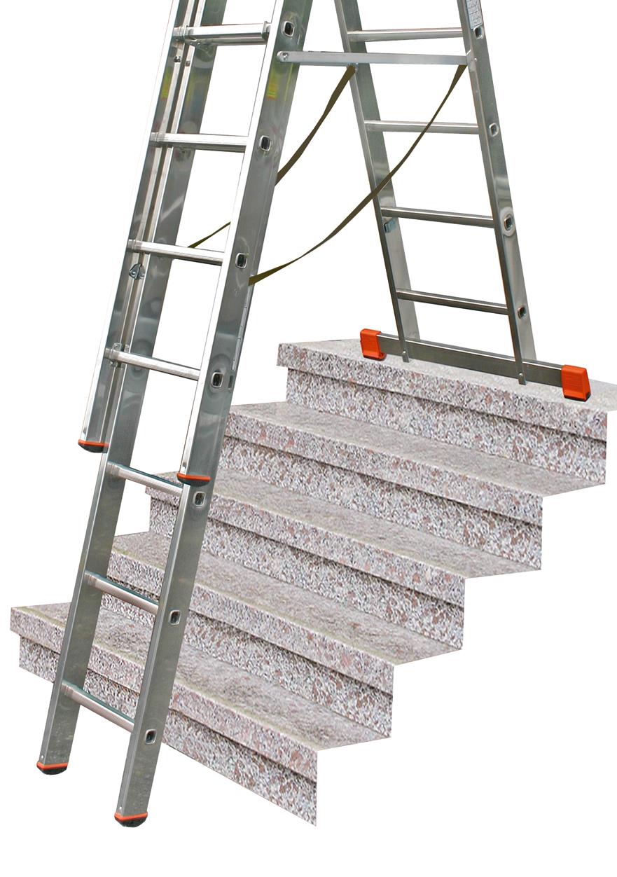 Дополнительное изображение Лестница Krause (Краузе) Tribilo  алюминиевая трехсекционная Plus (3x12 ступеней)