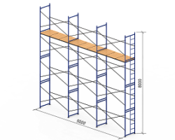 Аренда комплекта рамных строительных лесов 8х9х1х1