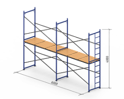 Аренда комплекта рамных строительных лесов 4х6х1х1